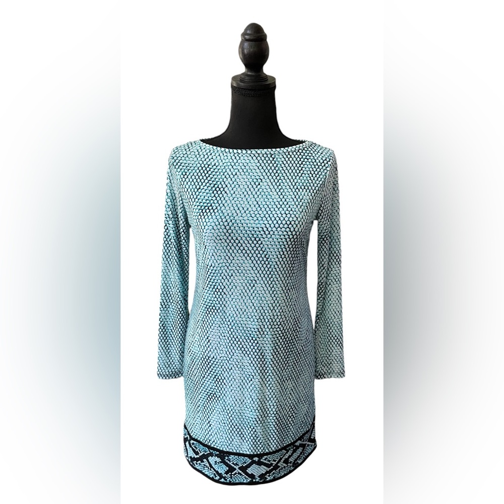 New York & Company: Blue and Black Snakeskin Dress